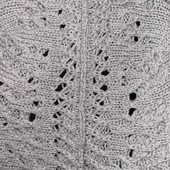 Soft Surroundings Womans Sweater Open Knit Grey SZ PM Cotton Boho Long Line NEW - Picture 6 of 10